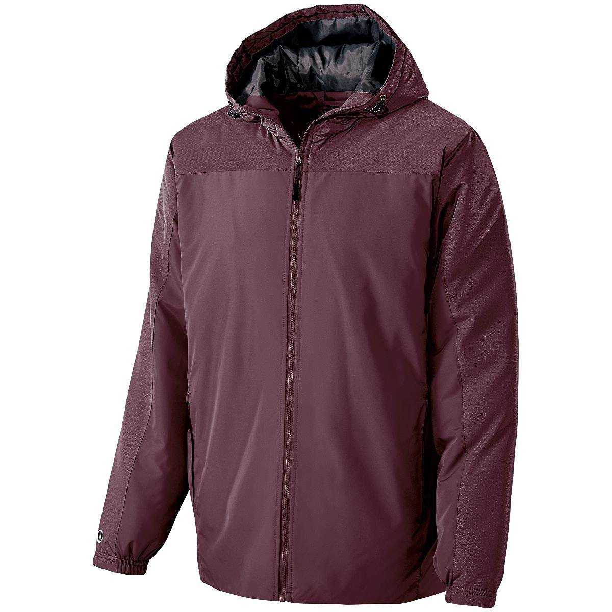 Holloway 229217 Youth Bionic Hooded Jacket - Maroon Carbon - HIT a Double