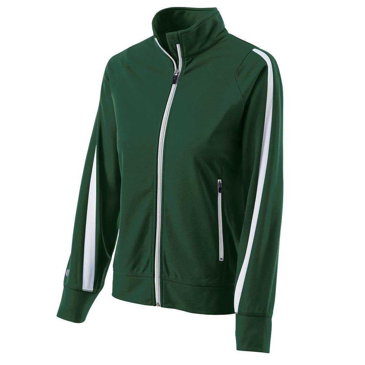 Holloway 229342 Ladies Determination Jacket - Forest White - HIT a Double