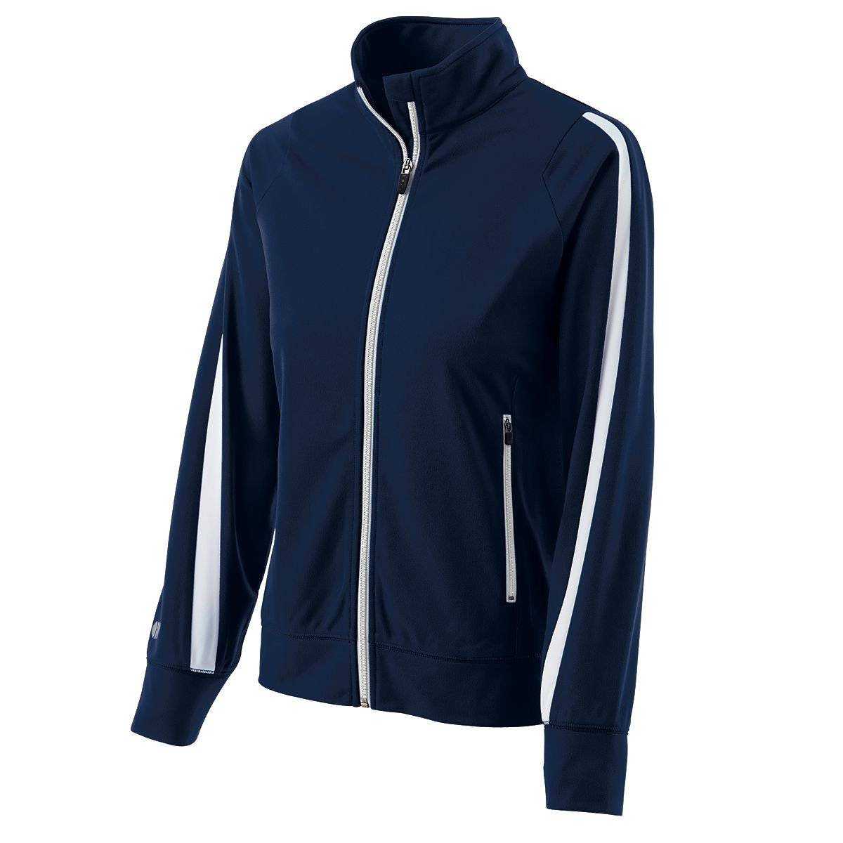 Holloway 229342 Ladies Determination Jacket - Navy White - HIT a Double