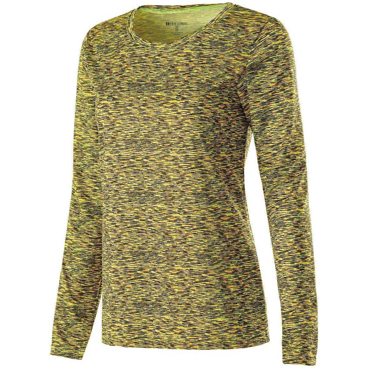 Holloway 229365 Ladies Long Sleeve Space Dye Shirt - Yellow Pattern - HIT a Double
