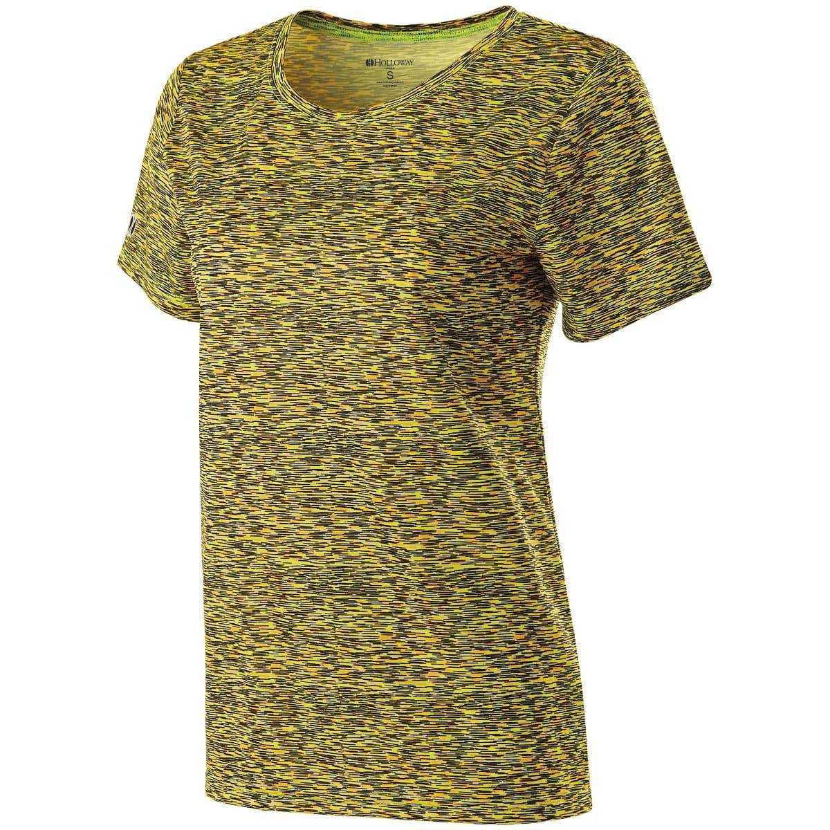 Holloway 229372 Ladies Short Sleeve Space Dye Shirt - Yellow Pattern - HIT a Double