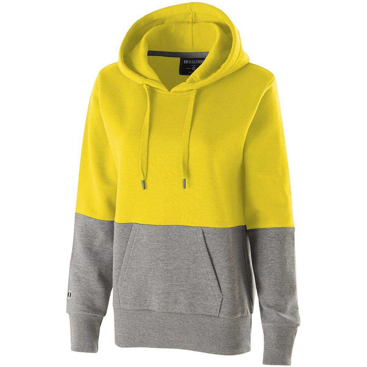 Holloway 229378 Ladies Ration Hoodie - Bright Yellow Charcoal Heather