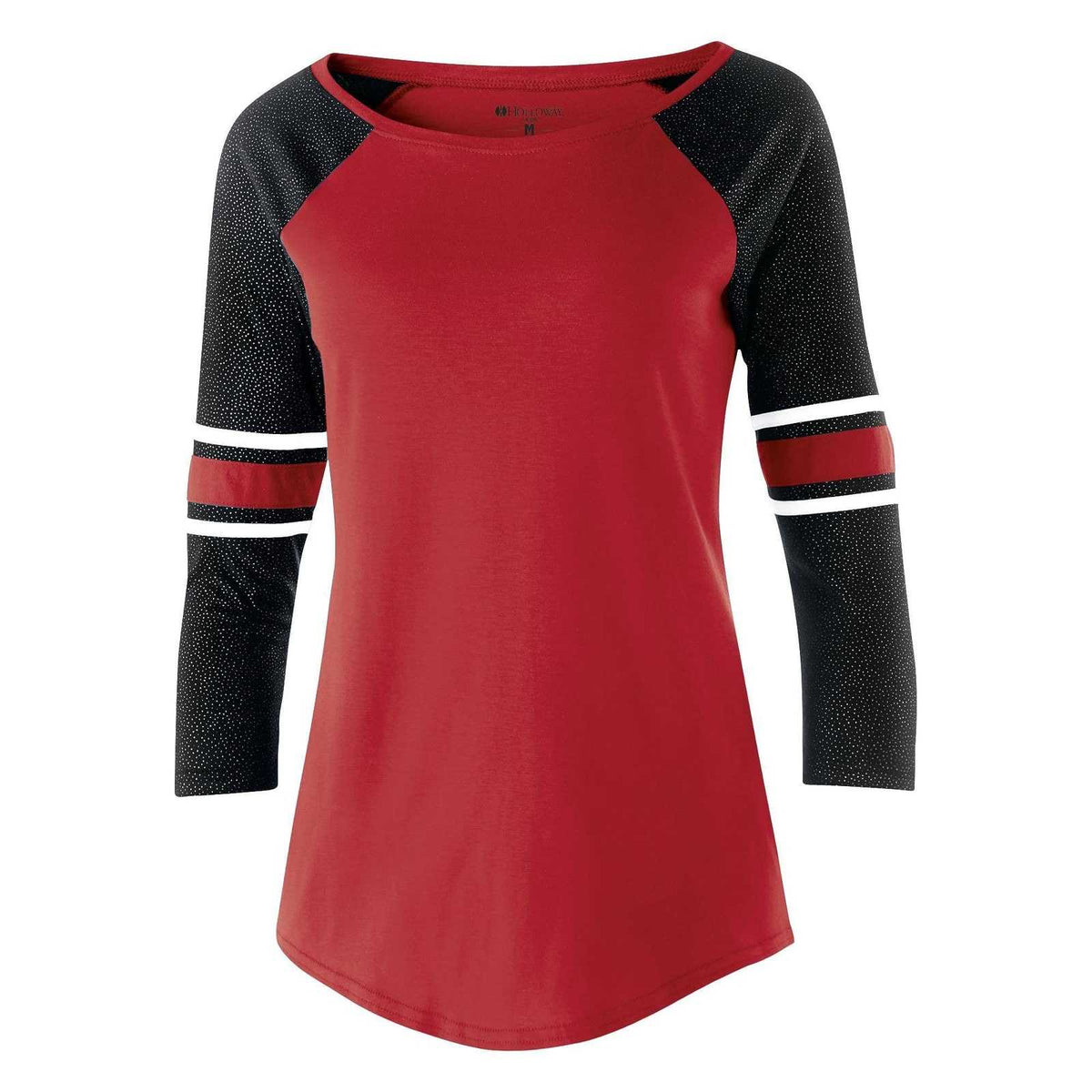 Holloway 229387 Juniors&#39; Loyalty Shirt - Scarlet Black Sparkle White - HIT a Double
