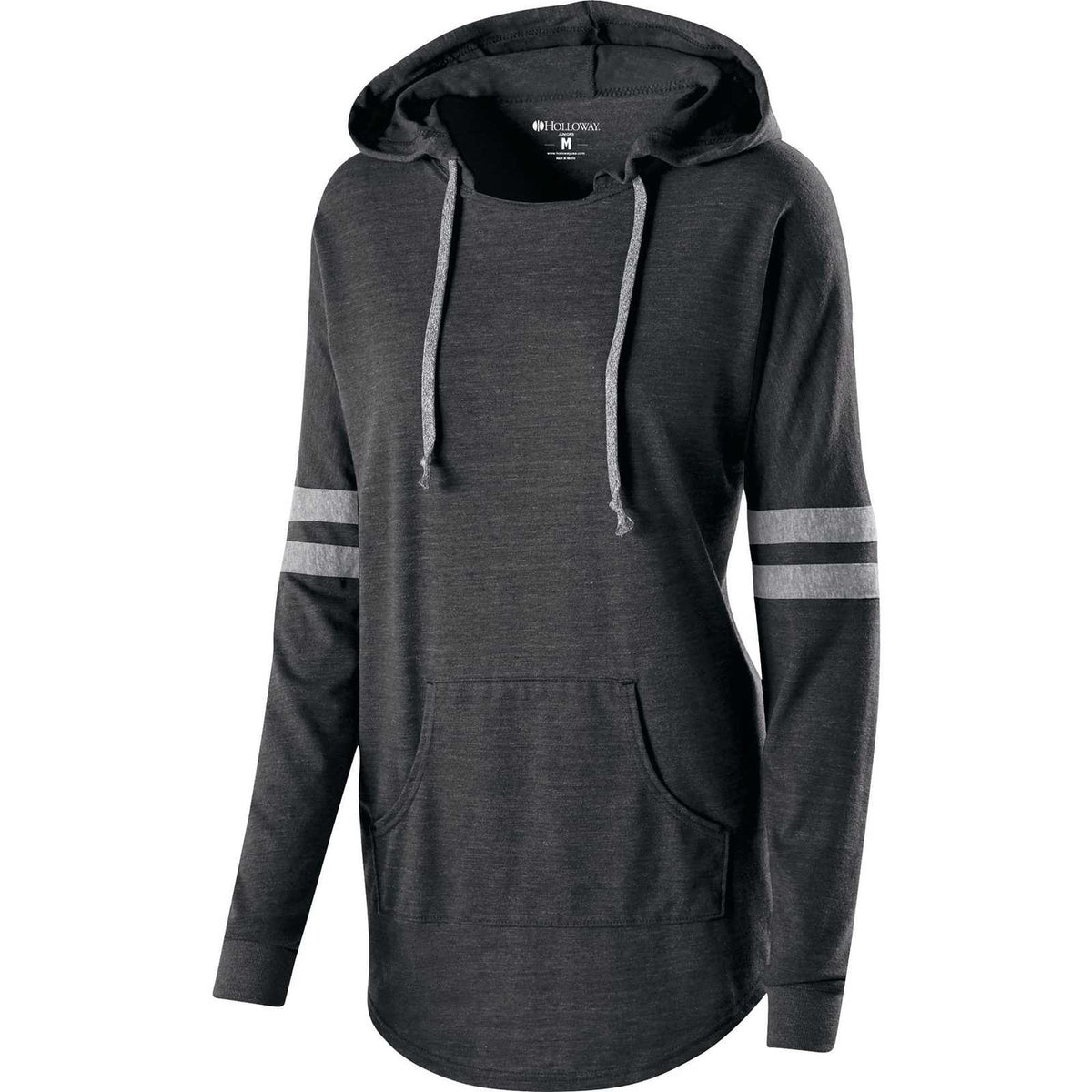 Holloway 229390 Ladies&#39; Hooded Low Key Pullover - Vintage Black Gray - HIT a Double