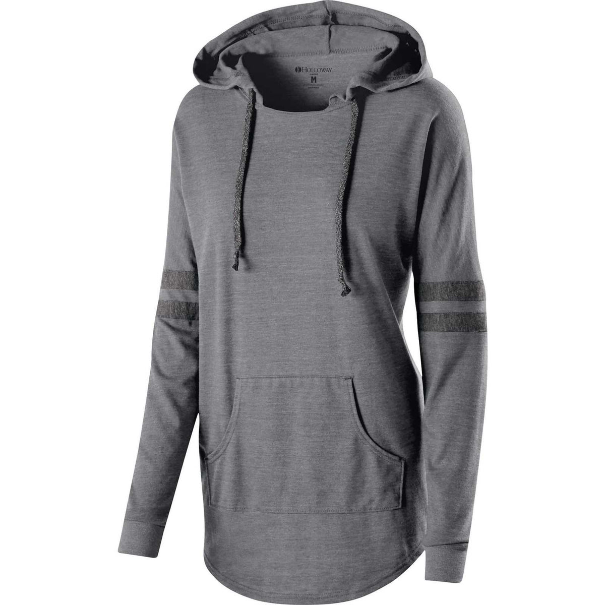 Holloway 229390 Ladies&#39; Hooded Low Key Pullover - Vintage Gray Black - HIT a Double