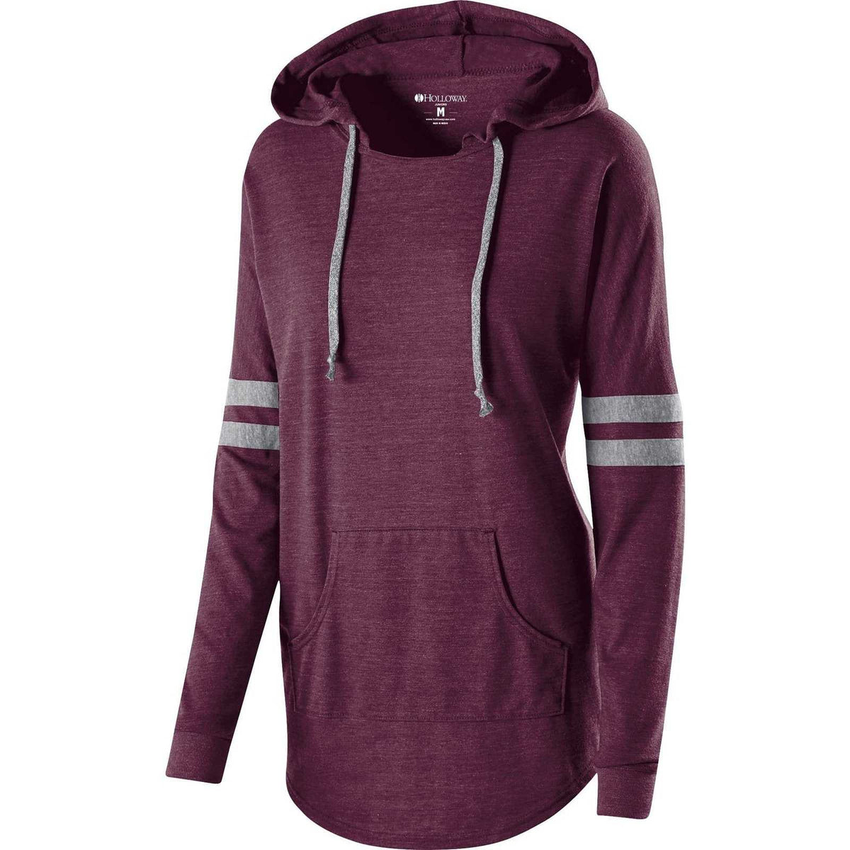 Holloway 229390 Ladies&#39; Hooded Low Key Pullover - Vintage Maroon Gray - HIT a Double