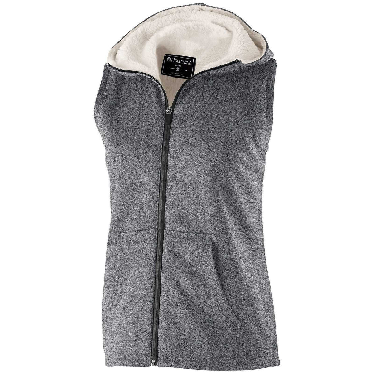 Holloway 229391 Ladies&#39; Artillery Sherpa Vest - Athletic Heather - HIT a Double