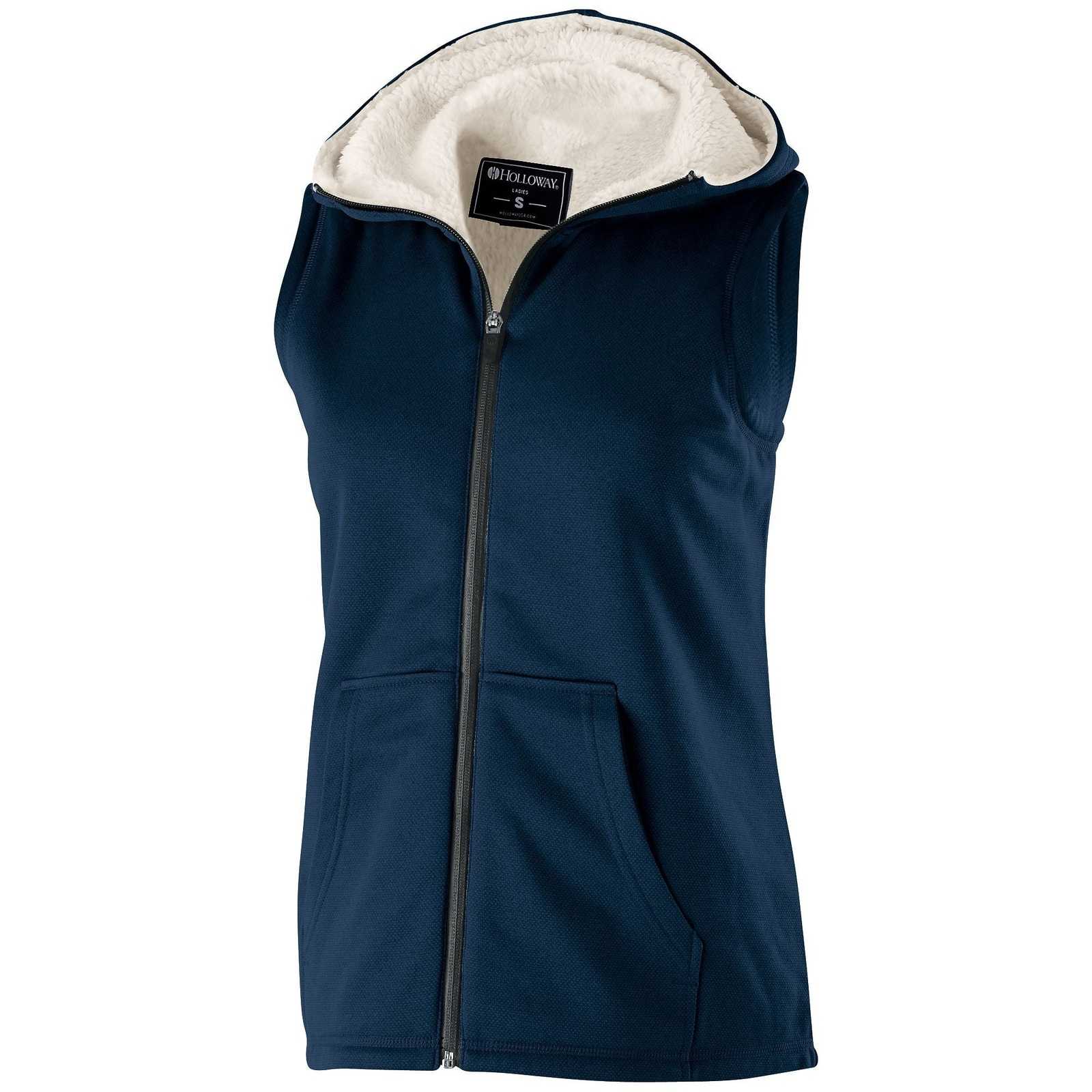 Holloway 229391 Ladies' Artillery Sherpa Vest - Navy Heather - HIT a Double