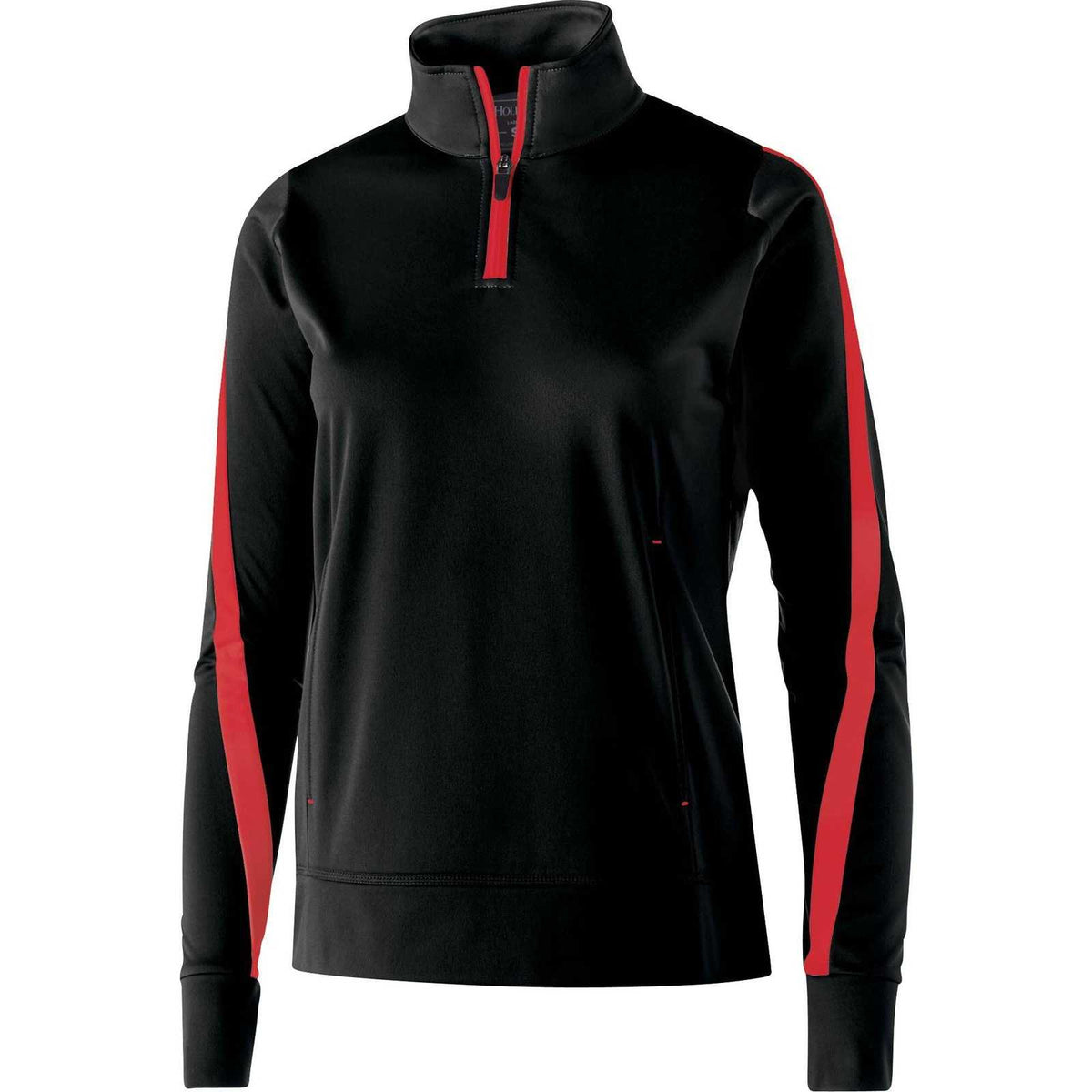 Holloway 229392 Ladies&#39; Determination Pullover - Black Scarlet - HIT a Double
