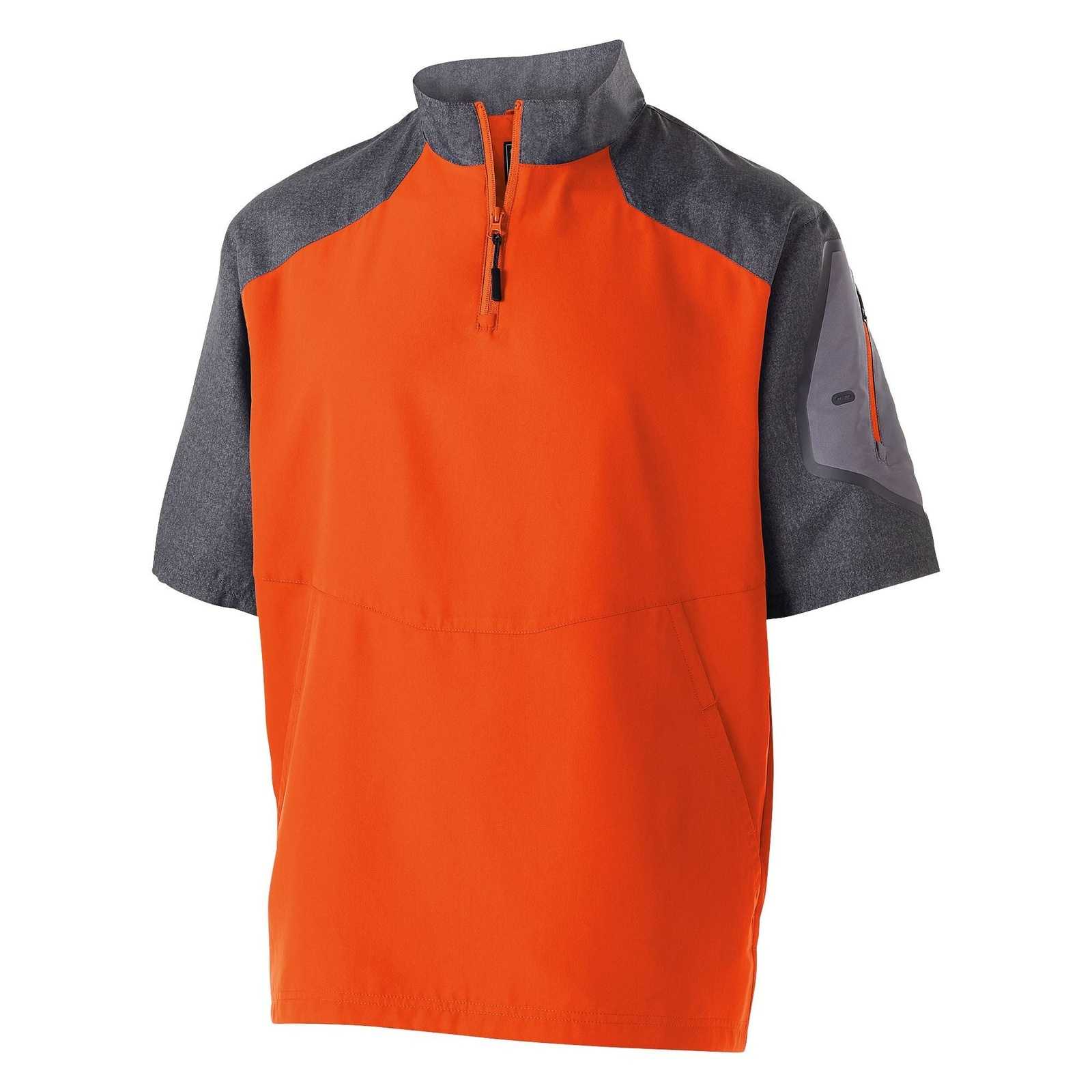 Holloway 229545 Raider Pullover Short Sleeve - Carbon Print Orange - HIT a Double