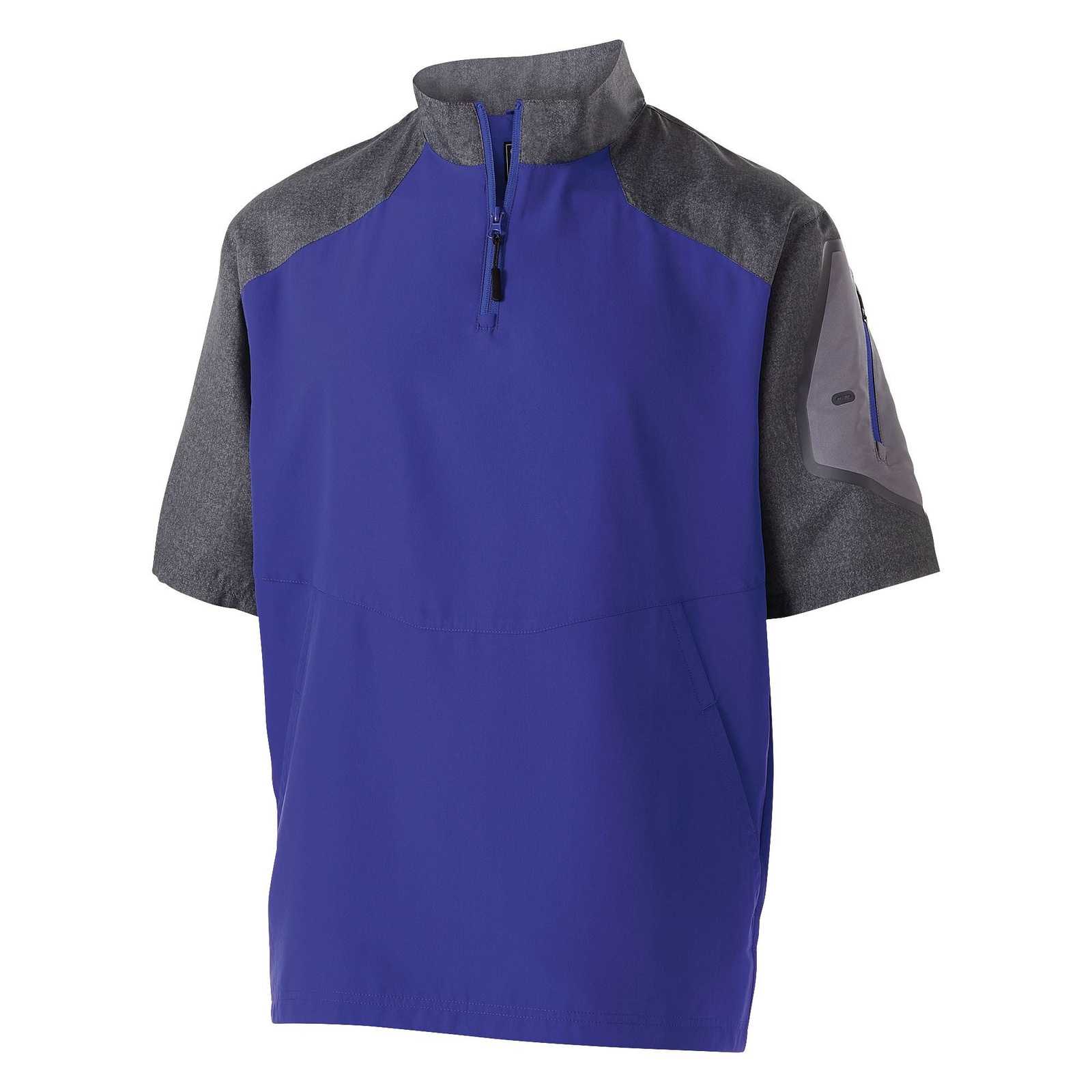 Holloway 229545 Raider Pullover Short Sleeve - Carbon Print Purple - HIT a Double