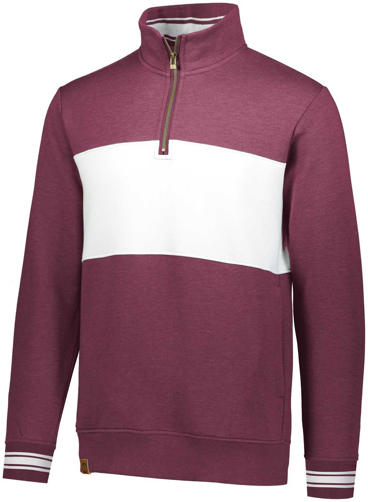 Holloway 229565 Ivy League Pullover - Maroon Heather White - HIT a Double
