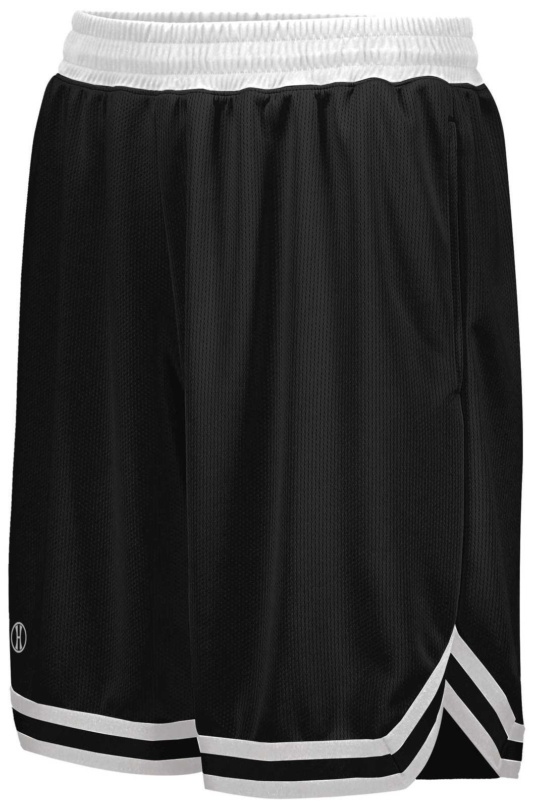 Holloway 229626 Youth Retro Trainer Shorts - Black White - HIT a Double