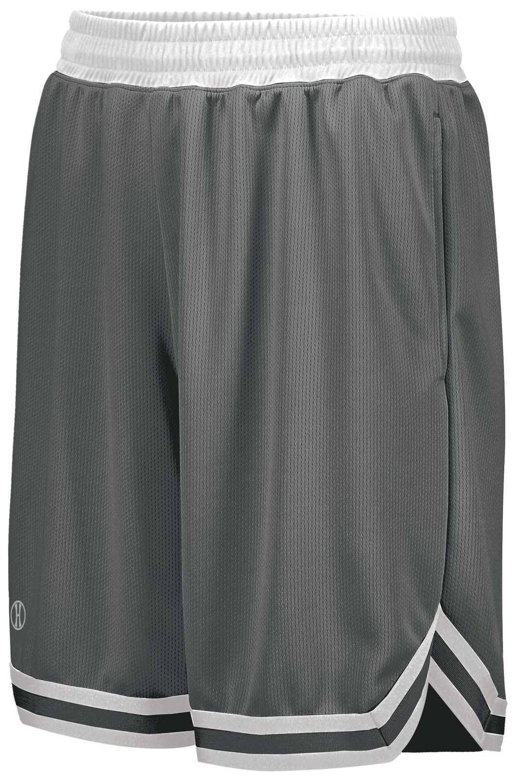 Holloway 229626 Youth Retro Trainer Shorts - Graphite White - HIT a Double