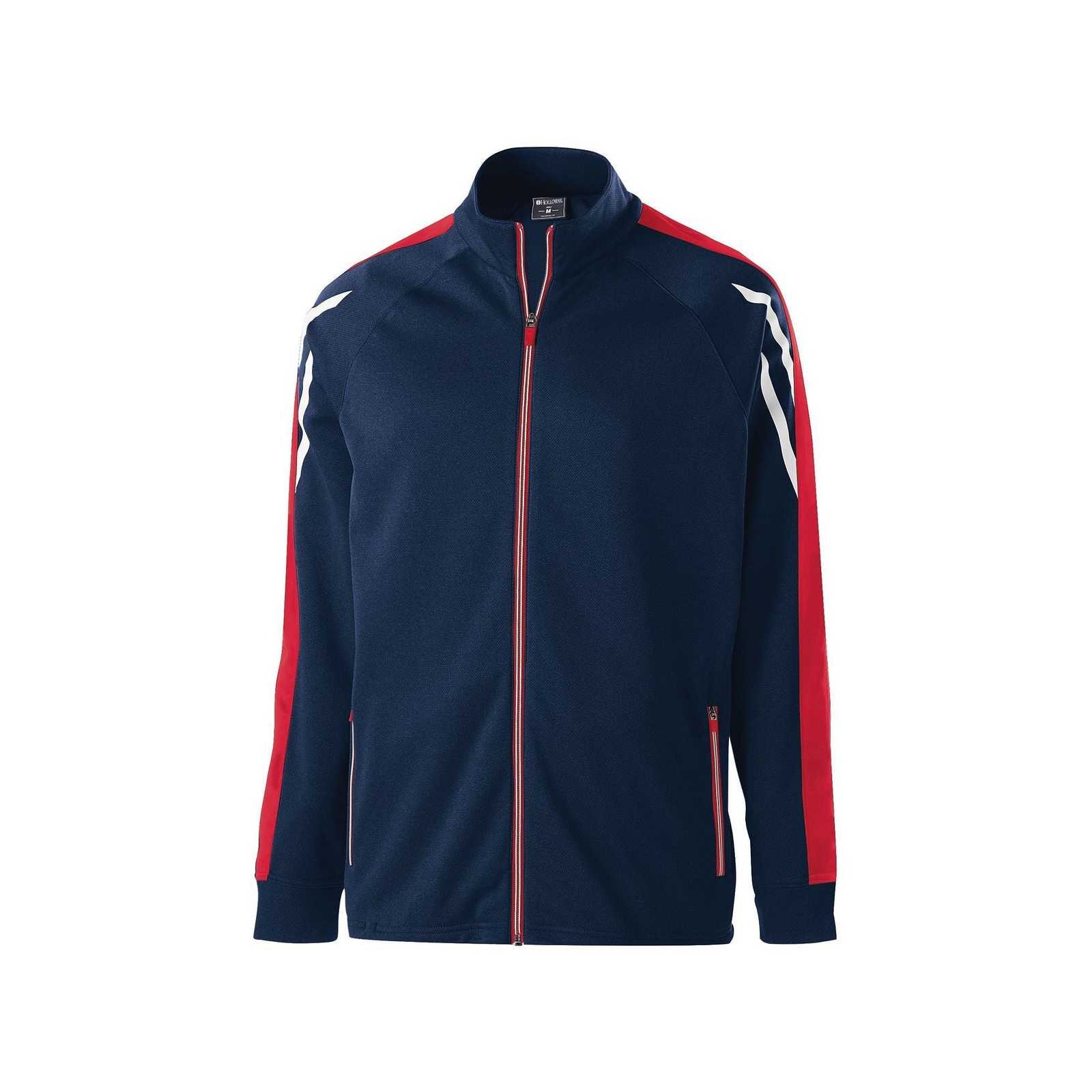 Holloway 229668 Youth Flux Jacket - Navy Scarlet White - HIT a Double