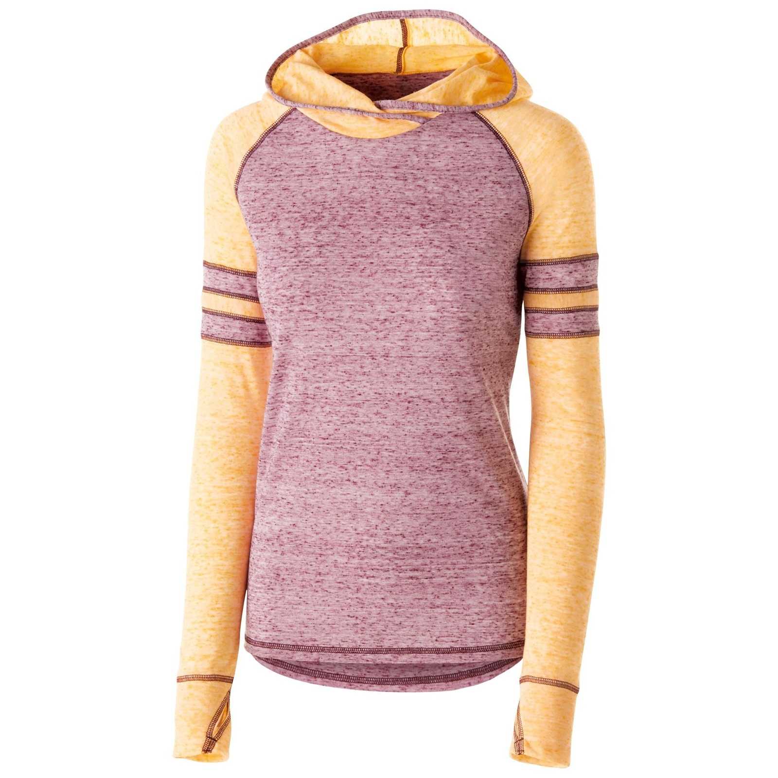 Holloway 229749 Ladies Advocate Hoodie - Maroon Light Gold - HIT a Double