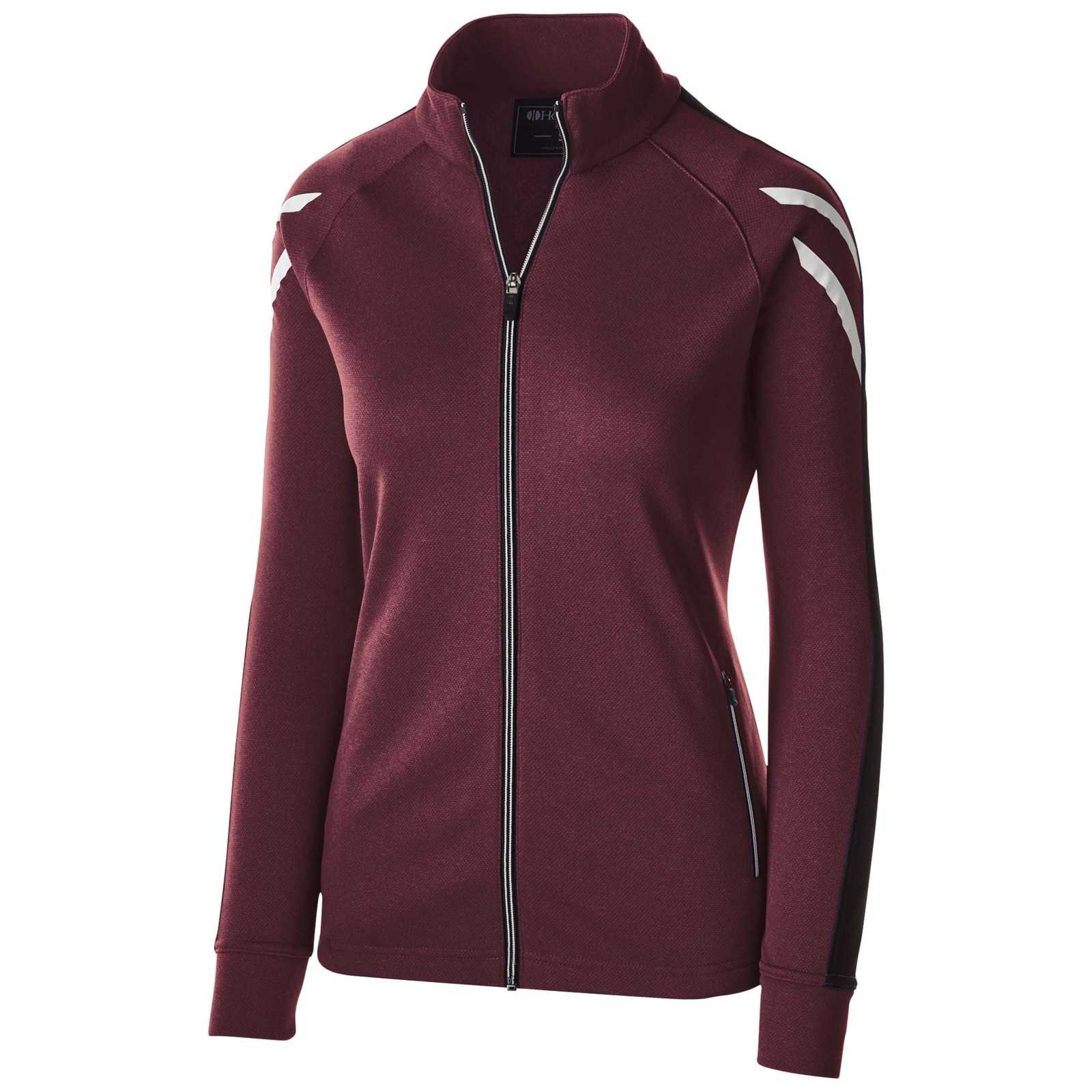 Holloway 229768 Ladies' Flux Jacket - Maroon Black White - HIT a Double
