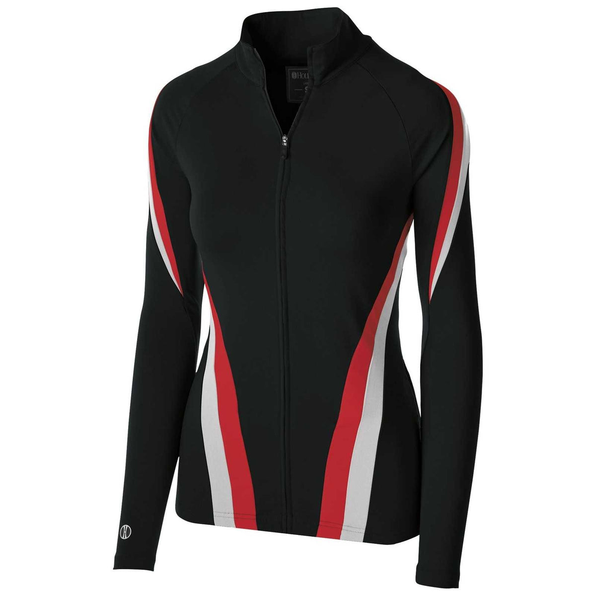 Holloway 229772 Ladies&#39; Aerial Jacket - Black Silver Scarlet - HIT a Double