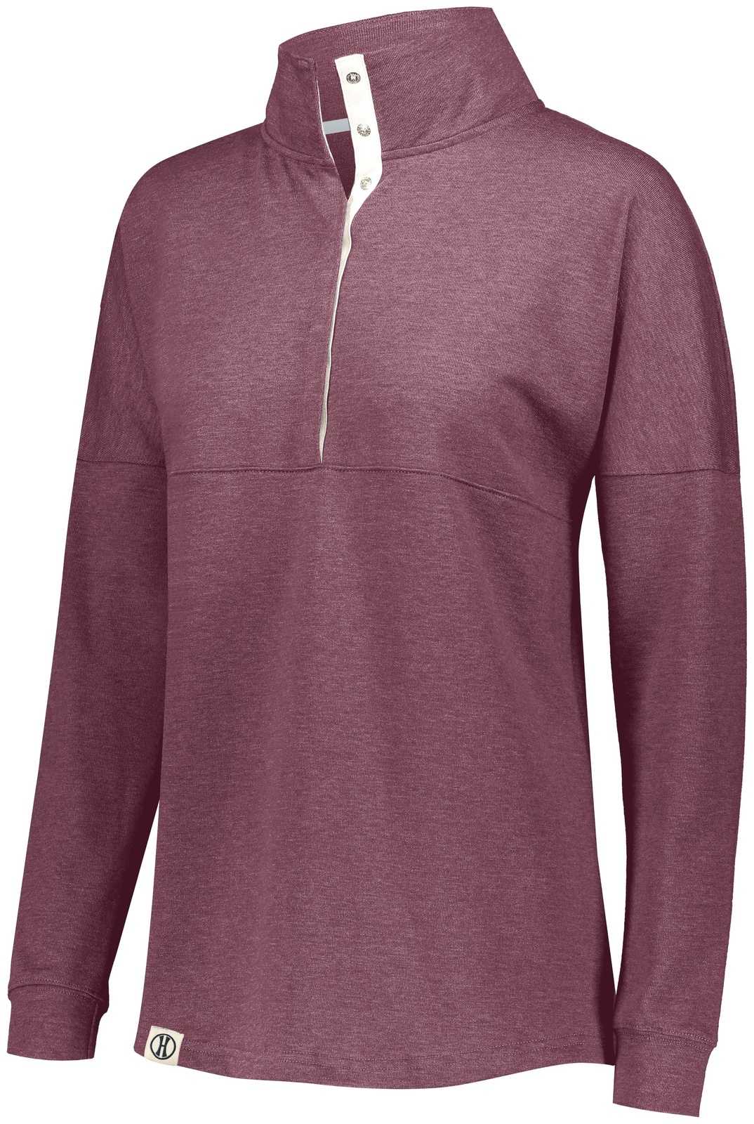 Holloway 229775 Ladies Sophomore Pullover - Maroon Heather - HIT a Double