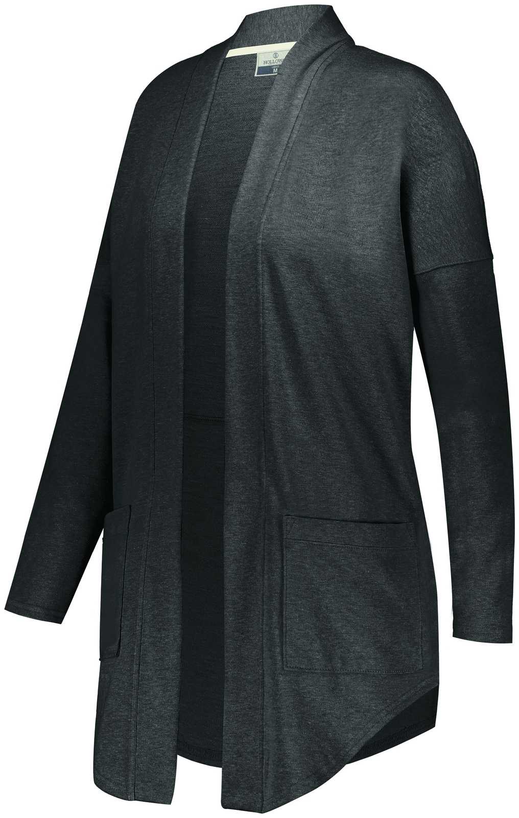 Holloway 229777 Ladies Sophomore Cardigan - Black Heather - HIT a Double
