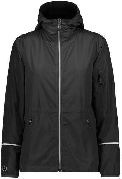 Holloway 229782 Women s Packable Hooded Jacket Black