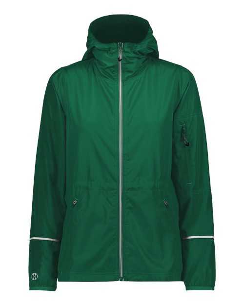 Holloway 229782 Women&#39;s Packable Hooded Jacket - Dark Green - HIT a Double
