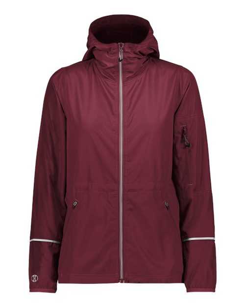 Holloway 229782 Women's Packable Hooded Jacket - Maroon - HIT a Double