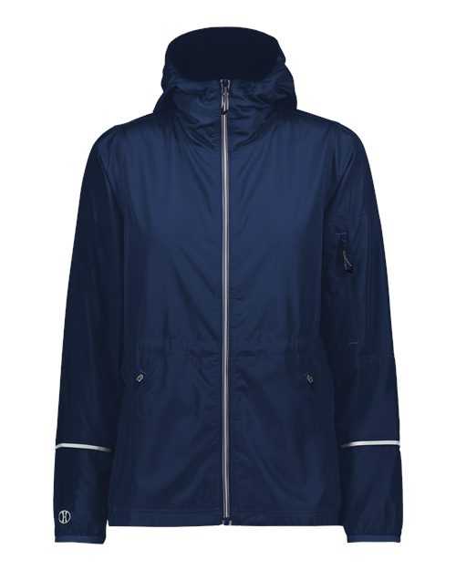 Holloway 229782 Women&#39;s Packable Hooded Jacket - Navy - HIT a Double