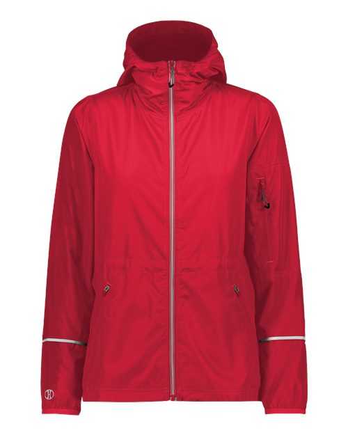 Holloway 229782 Women's Packable Hooded Jacket - Scarlet - HIT a Double