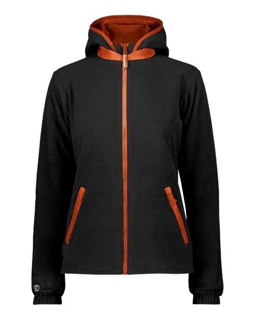 Holloway 229787 Women's Turnabout Reversible Hooded Jacket - Orange Black - HIT a Double