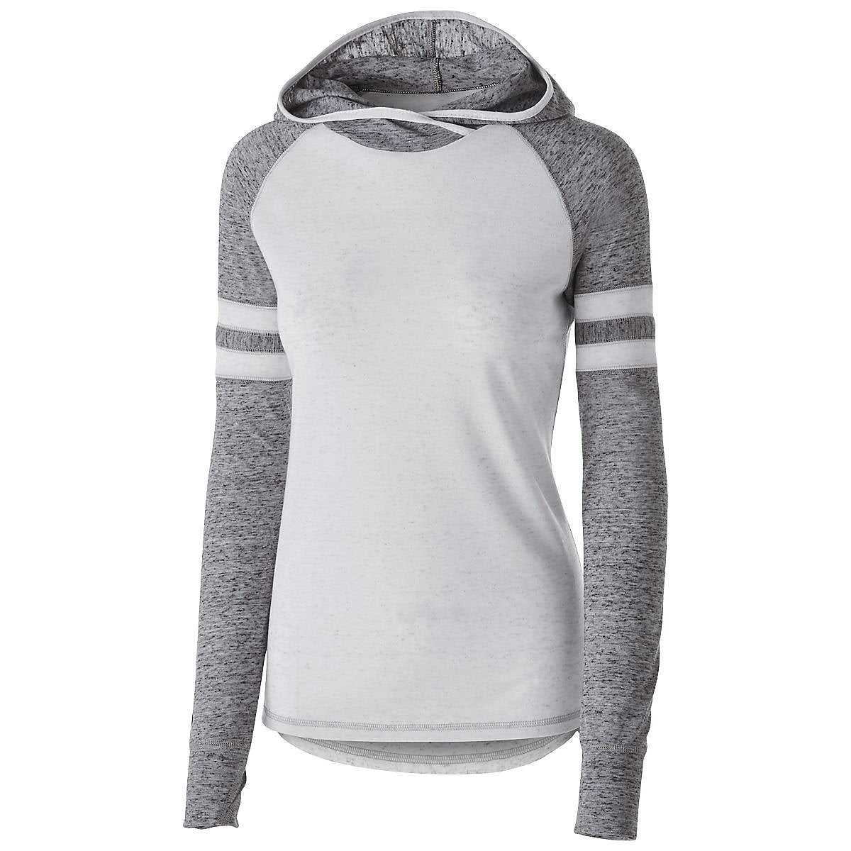 Holloway 229949 Girls Advocate Hoodie - Silver Black - HIT a Double