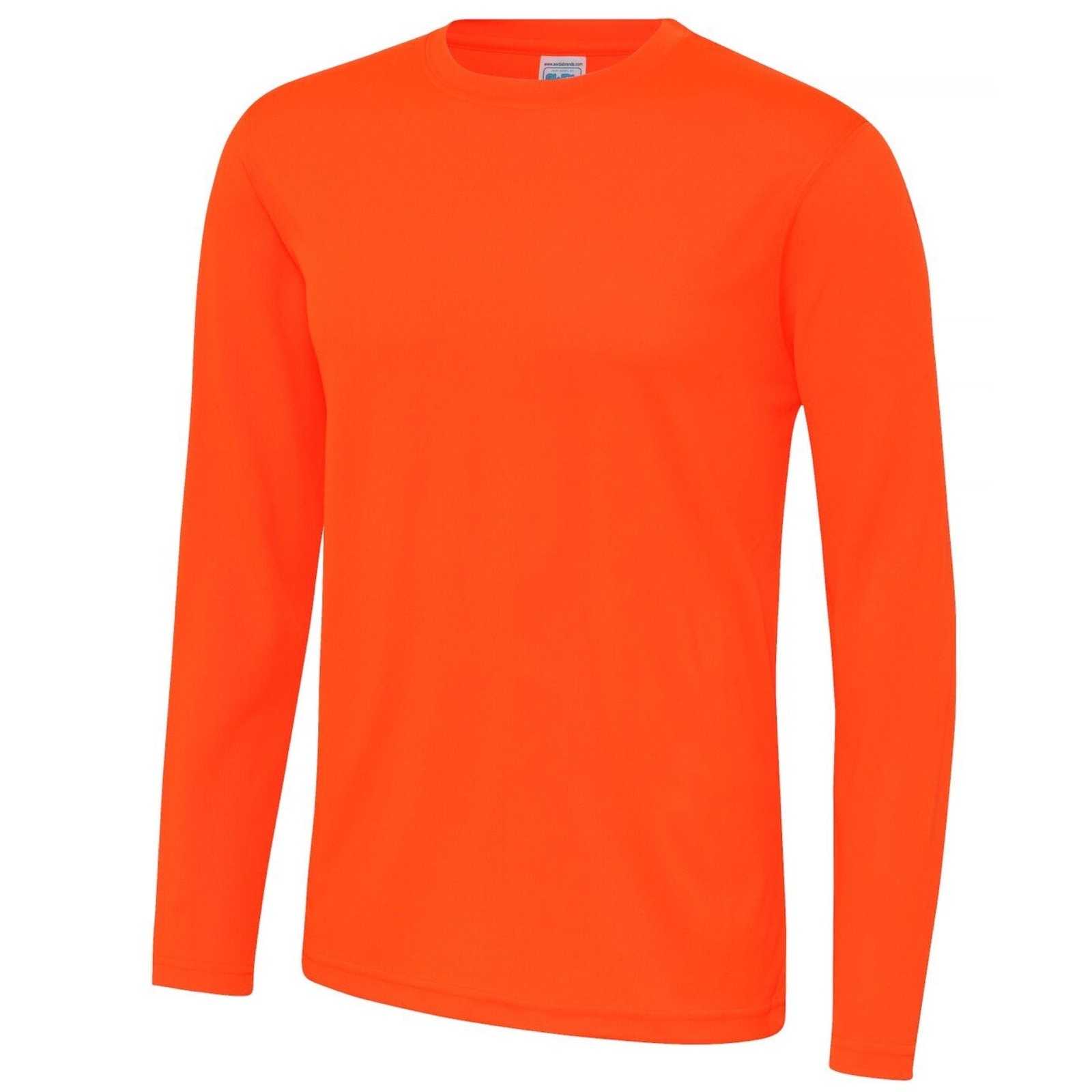 Just Cool JCA002 Long Sleeve Cool Tee - Electric Orange - HIT a Double