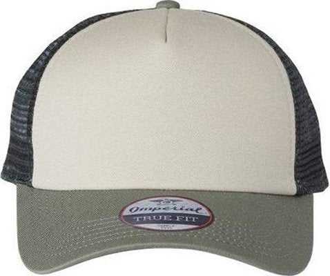Imperial 1287 North Country Trucker Cap - Stone/ Moss/ Charcoal - HIT a Double - 1