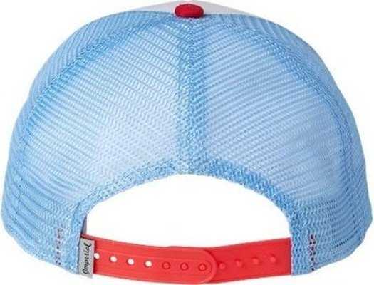 Imperial 1287 North Country Trucker Cap - White/ Red/ Sky Blue - HIT a Double - 2