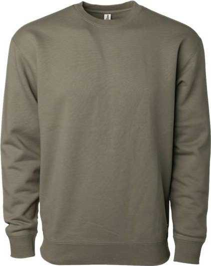 Independent Trading Co. IND3000 Heavyweight Crewneck Sweatshirt - Army - HIT a Double - 1