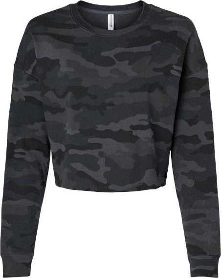 Independent Trading Co AFX24CRP Women's Lightweight Cropped Crew Pullover - Black Camo" - "HIT a Double