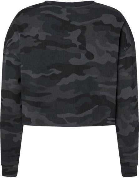Independent Trading Co AFX24CRP Women&#39;s Lightweight Cropped Crew Pullover - Black Camo&quot; - &quot;HIT a Double