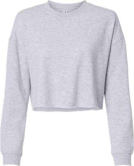 Independent Trading Co AFX24CRP Women's Lightweight Cropped Crew Pullover - Gray Heather" - "HIT a Double