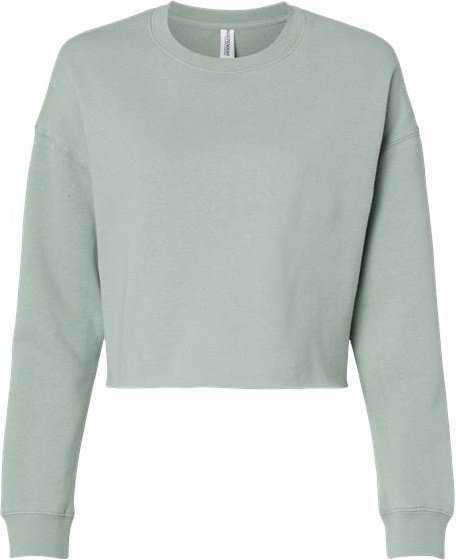 Independent Trading Co AFX24CRP Women&#39;s Lightweight Cropped Crew Pullover - Sage&quot; - &quot;HIT a Double