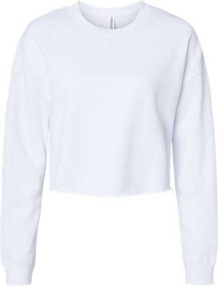 Independent Trading Co AFX24CRP Women&#39;s Lightweight Cropped Crew Pullover - White&quot; - &quot;HIT a Double