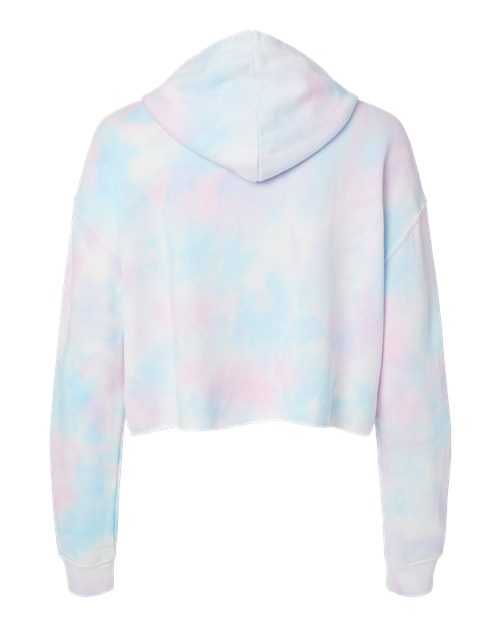Independent Trading Co AFX64CRP Womens Lightweight Cropped Hooded Sweatshirt - Tie Dye Cotton Candy - HIT a Double