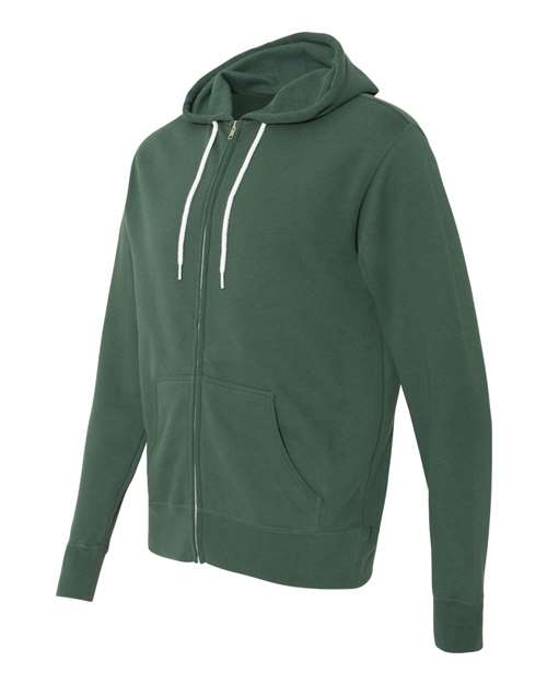 Independent Trading Co AFX90UNZ Unisex Lightweight Full-Zip Hooded Sweatshirt - Alpine Green - HIT a Double