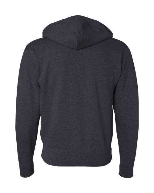 Independent Trading Co AFX90UNZ Unisex Lightweight Full-Zip Hooded Sweatshirt - Charcoal Heather - HIT a Double