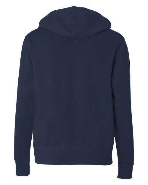 Independent Trading Co AFX90UNZ Unisex Lightweight Full-Zip Hooded Sweatshirt - Classic Navy - HIT a Double