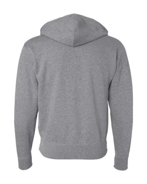 Independent Trading Co AFX90UNZ Unisex Lightweight Full-Zip Hooded Sweatshirt - Gunmetal Heather - HIT a Double