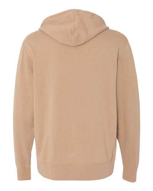 Independent Trading Co AFX90UNZ Unisex Lightweight Full-Zip Hooded Sweatshirt - Sandstone - HIT a Double