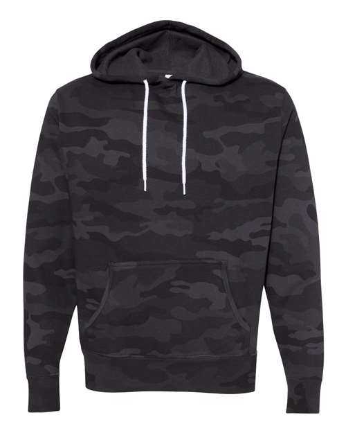Independent Trading Co AFX90UN Unisex Lightweight Hooded Sweatshirt - Black Camo - HIT a Double