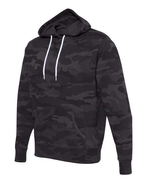 Independent Trading Co AFX90UN Unisex Lightweight Hooded Sweatshirt - Black Camo - HIT a Double