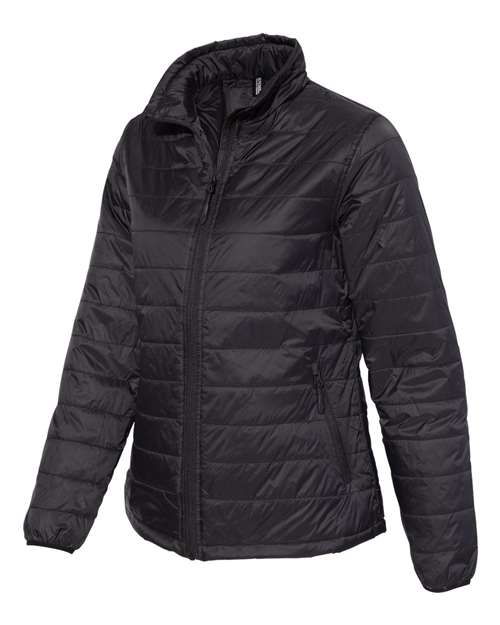 Independent Trading Co EXP200PFZ Women's Puffer Jacket - Black - HIT a Double