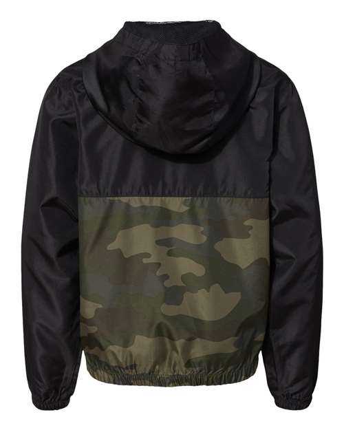 Independent Trading Co EXP24YWZ Youth Lightweight Windbreaker Full-Zip Jacket - Black Forest Camo - HIT a Double